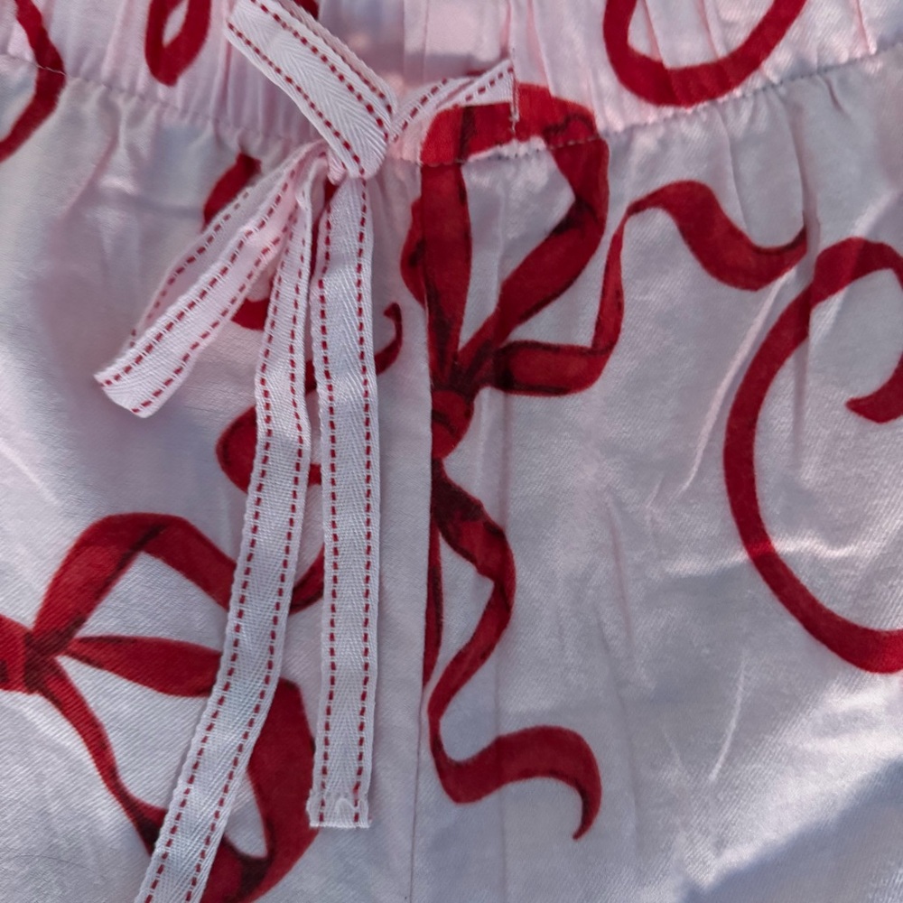 Women's Pink and Red Bow Print Pajama Pants - Picture 7 of 11